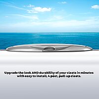 Whitecap 6710CBLUE Stainless Steel E-Z Pull Up Cleat - 8"