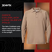 VERTX Mens Coldblack Long-Sleeve Tactical Polo Shirt