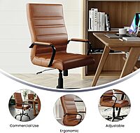 Flash Furniture Whitney Swivel LeatherSoft Desk Chair with Padded Seat and Armrests