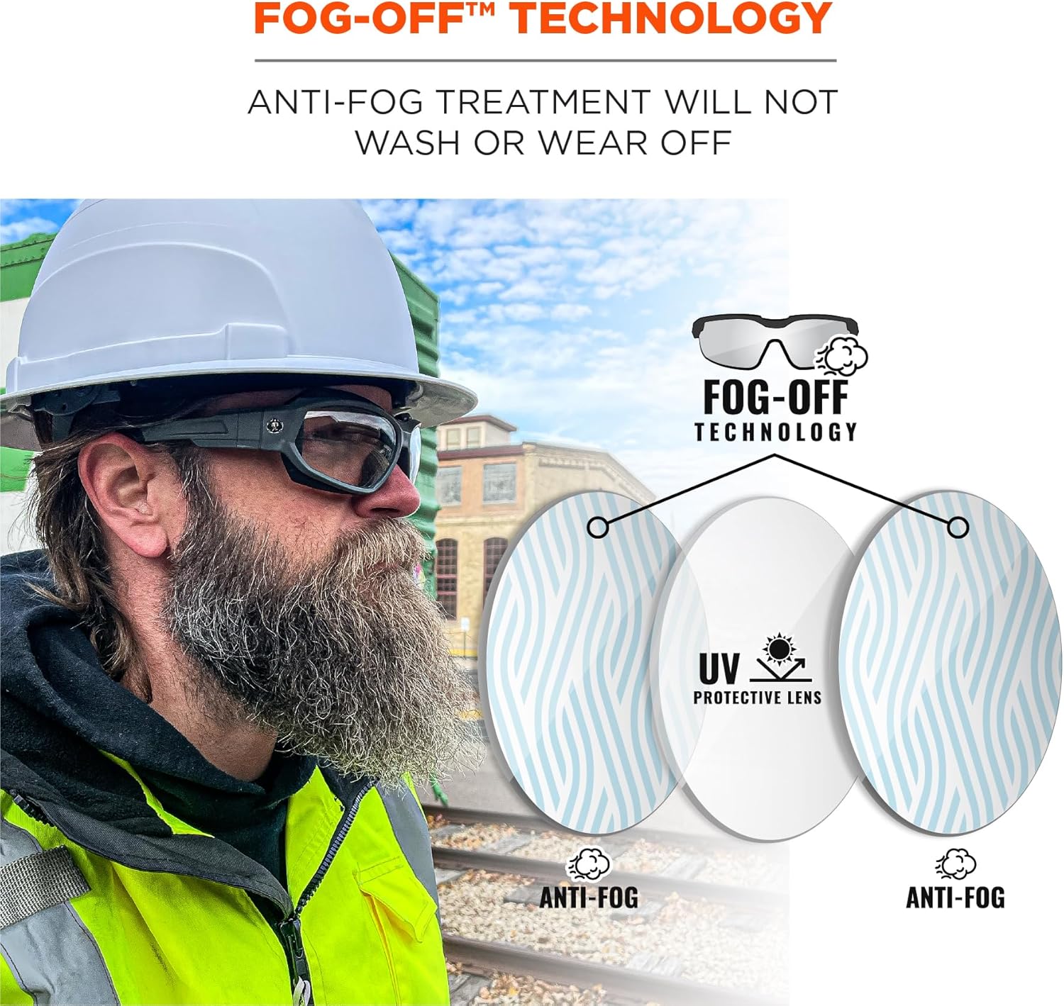 Ergodyne Skullerz Loki Convertible Anti-Fog Safety Glasses