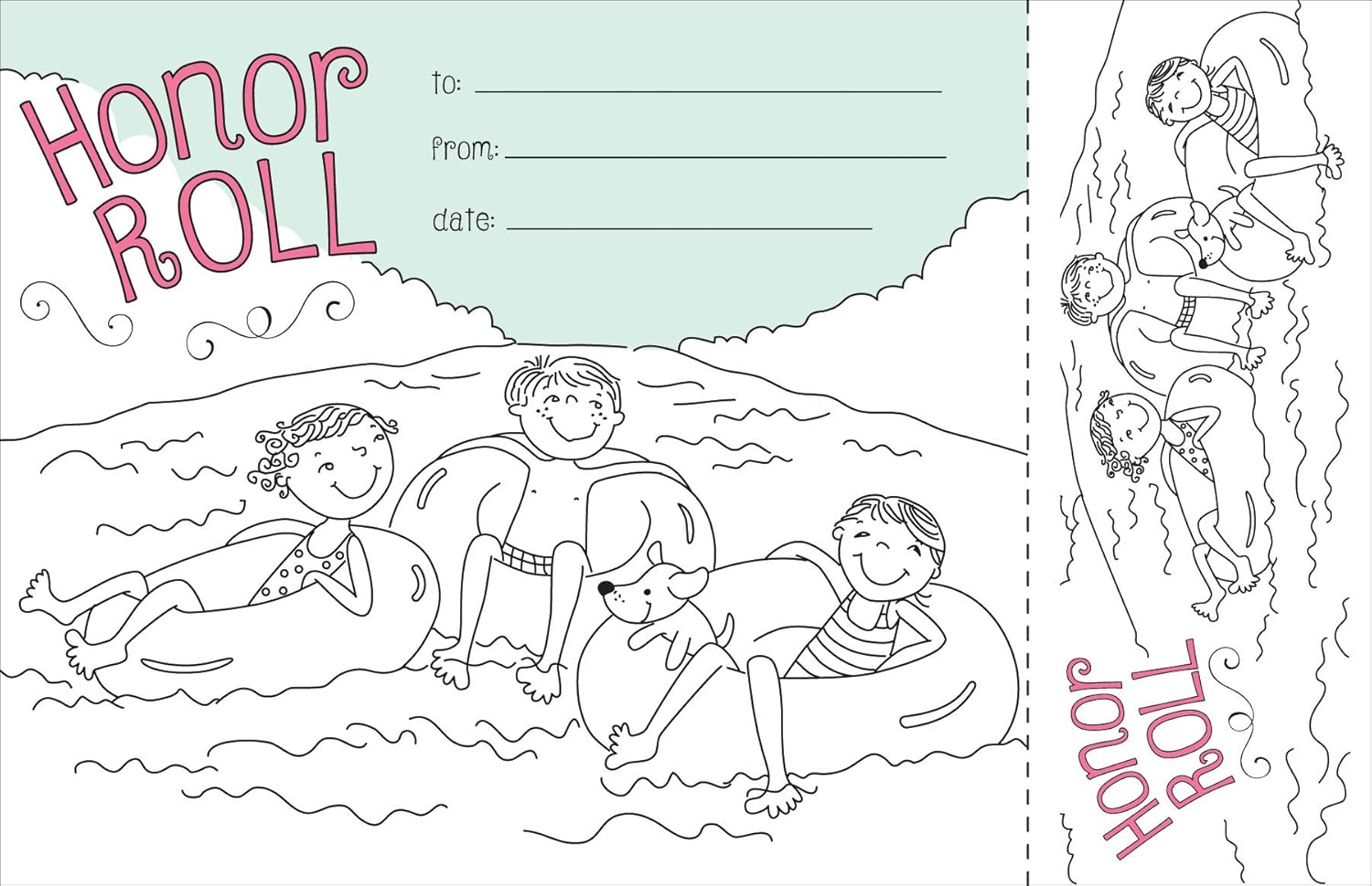BARKER CREEK Recognition Awards and Bookmarks, Color Me Honor Roll, 30 Double-Sided Awards and 30 Double-Sided Bookmarks
