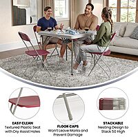 Flash Furniture Hercules Series Commercial-Grade Plastic Folding Chair - 650LB Weight Capacity