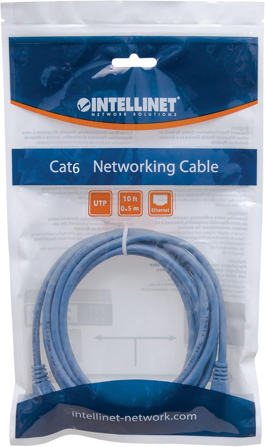 Intellinet Network Solutions Cat6 RJ-45 Male/RJ-45 Male UTP Network Patch Cable