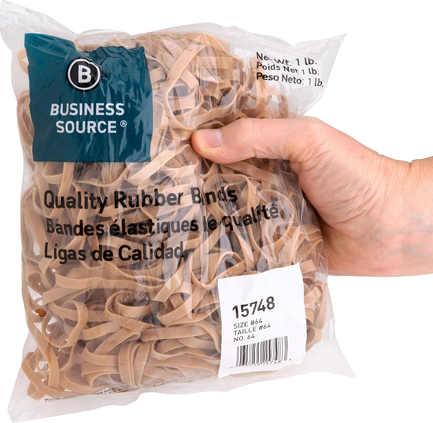 Business Source Quality Rubber Bands - Size: #64 - 3.3in Length x 0.3in Width - Sustainable - Rubber - Crepe - 320 / Pack