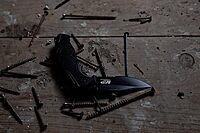 Smith & Wesson M&P SWMP13GS 8.2in High Carbon S.S. Folding Knife with 3.5in Serrated Clip Point Blade and Aluminum Handle for Outdoor, Tactical, Survival and EDC,Black