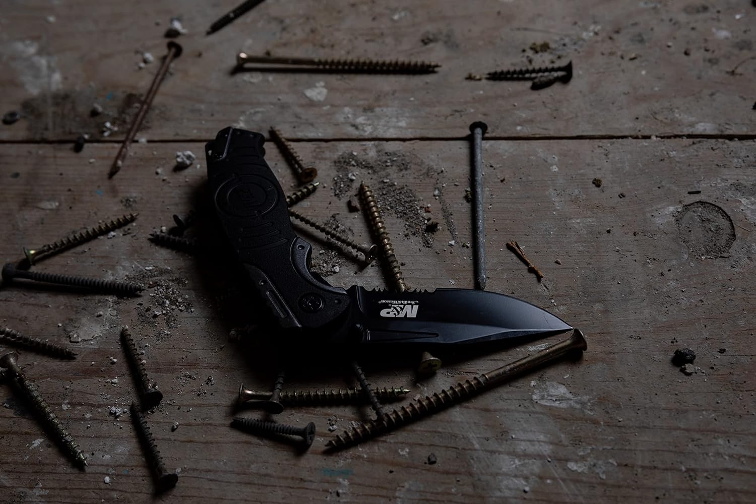 Smith & Wesson M&P SWMP13GS 8.2in High Carbon S.S. Folding Knife with 3.5in Serrated Clip Point Blade and Aluminum Handle