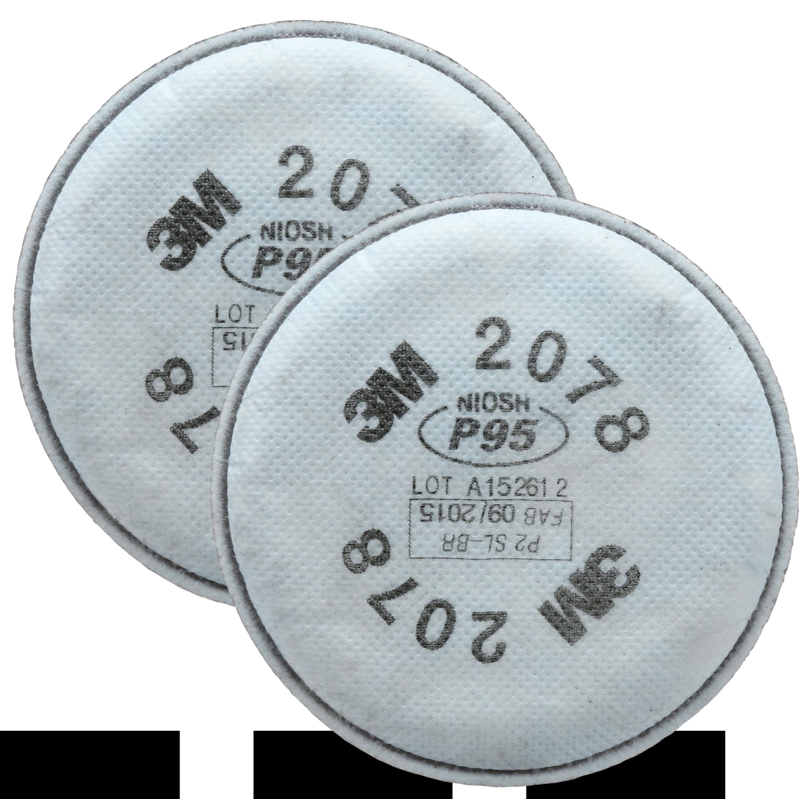 3M P95 Respirator Filter 2078, 1 Pair, Helps Protect Against Oil and Non-Oil Based Particulates
