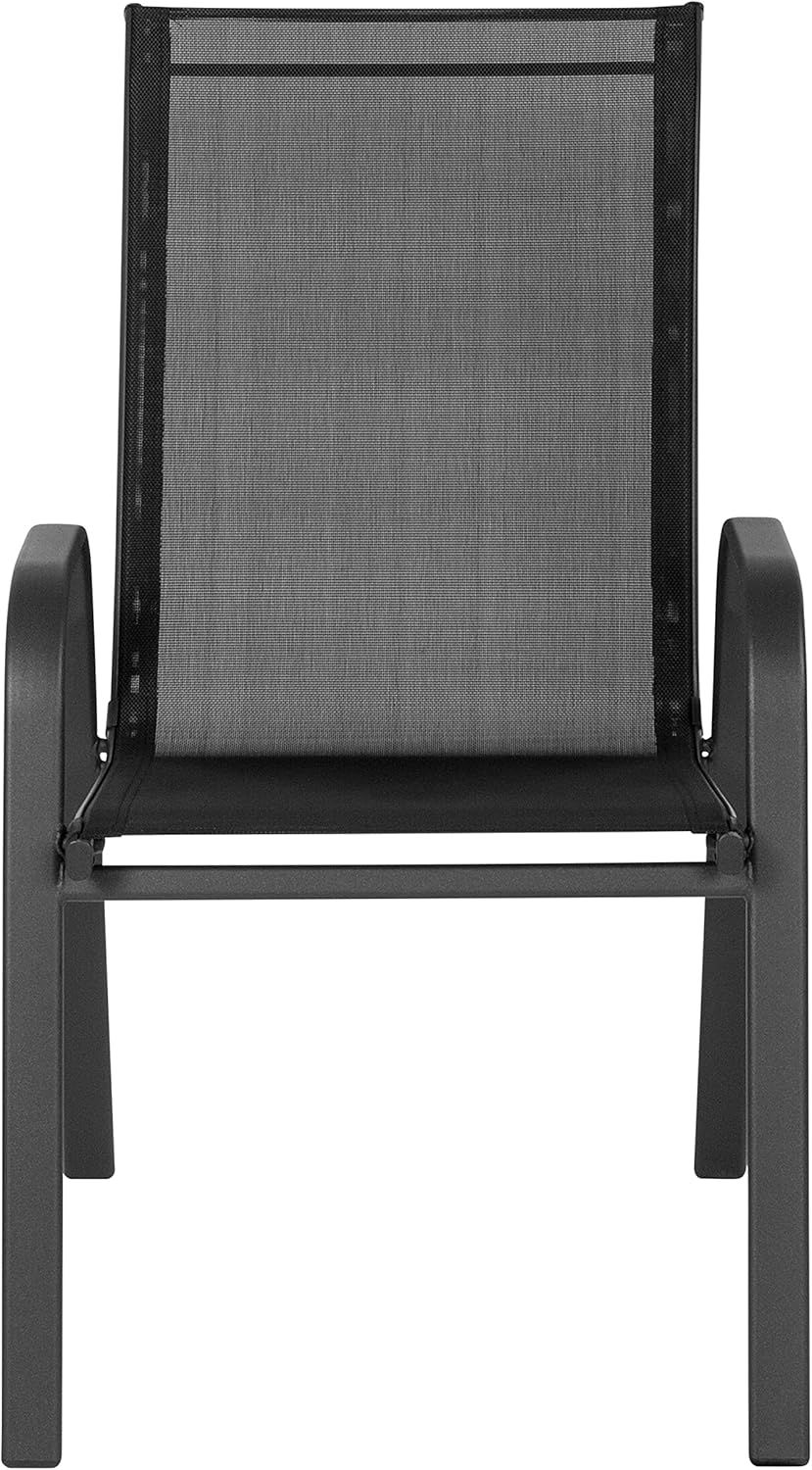 FLASH FURNITURE Brazos Series Outdoor Stackable Patio Chairs with Flex Comfort Material