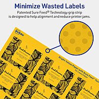 AVERY Printable Rectangle Labels, Sure Feed Technology, 2" x 2-5/8", Bright Yellow