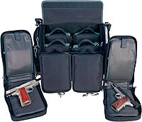 G. Outdoor Products Barn Range Bag with 4 Medium & 4 Compact Pistol Cases | Secure Handguns & Ammo Storage | Durable Waterproof Shooting Tactical Gear