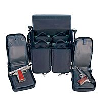 G. Outdoor Products Barn Range Bag with 4 Medium & 4 Compact Pistol Cases | Secure Handguns & Ammo Storage | Durable Waterproof Shooting Tactical Gear