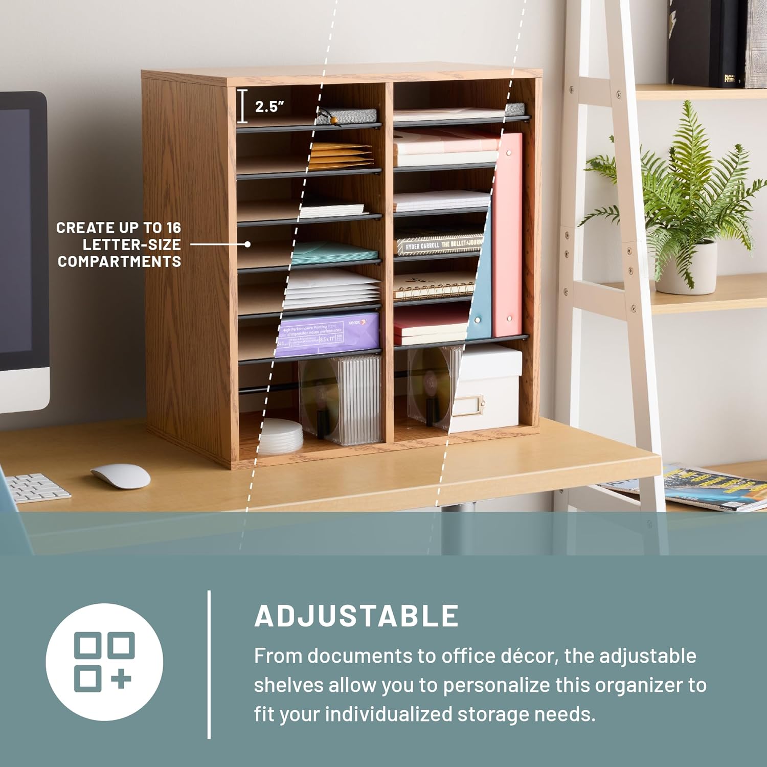 SAFCO Wood Adjustable Literature Organizer