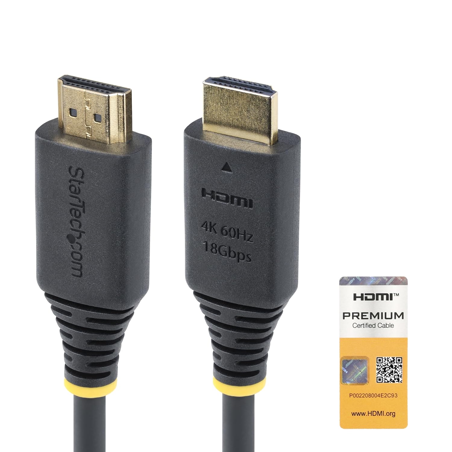 StarTech.com Premium Certified High Speed HDMI 2.0 Cable, 18Gbps, 4K 60Hz