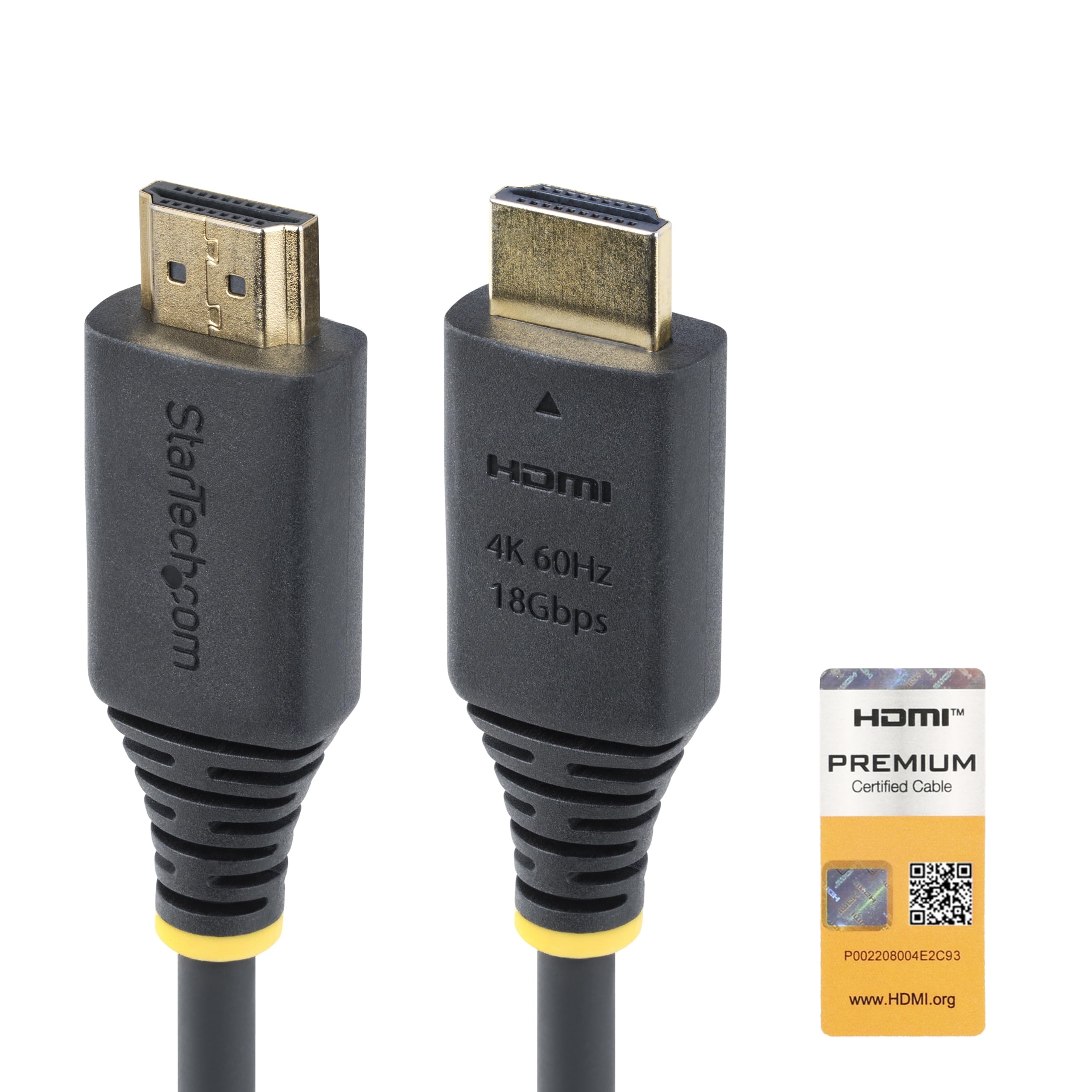StarTech.com Premium Certified High Speed HDMI 2.0 Cable, 18Gbps, 4K 60Hz