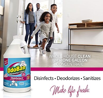 OdoBan Disinfectant Concentrate and Odor Eliminator, 2 Gallons, Cotton Breeze Scent