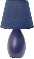 Simple Designs LT2009-BLU Mini Egg Oval Ceramic Table Desk Lamp, Blue Blue 1 Traditional
