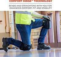 Ergodyne ProFlex 450 Gel Knee Pads with Comfort Hinge, Black (Pair)