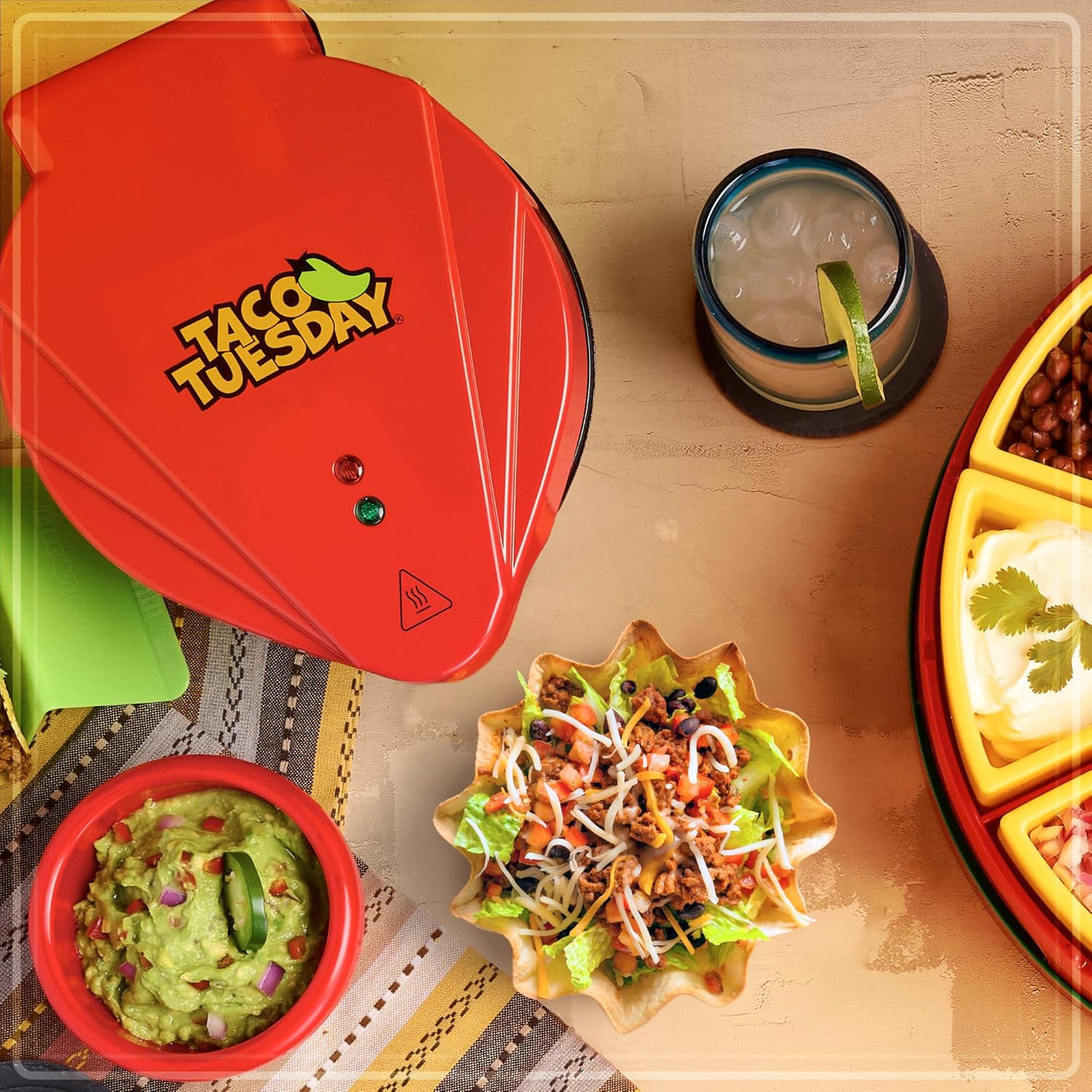 TACO TUESDAY Deluxe Electric Quesadilla & Tortilla Bowl Maker
