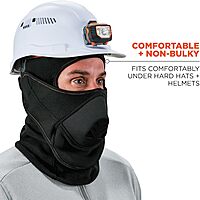 Ergodyne N-Ferno 6970 Balaclava with Detachable Heat Exchanger Face Mask, Winter Ski Mask, Black