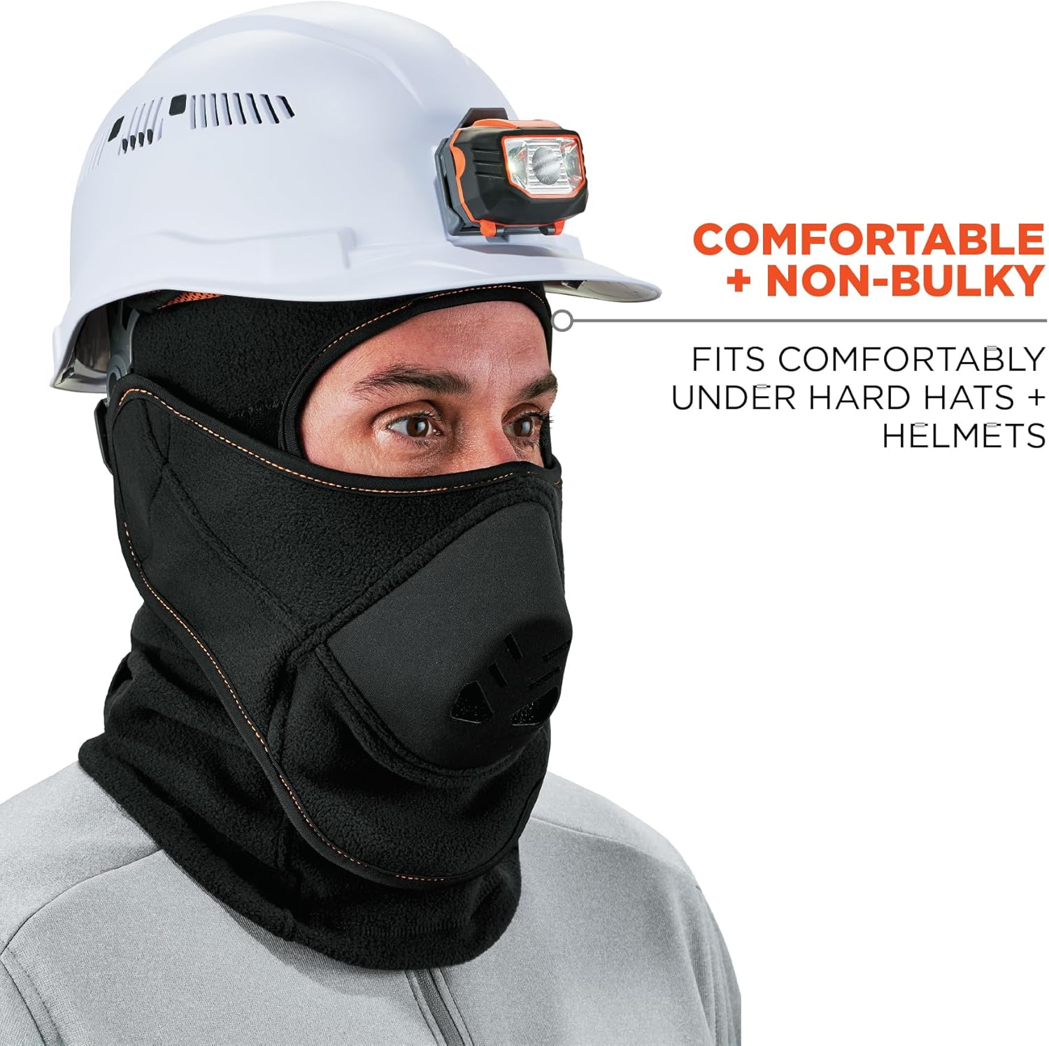 Ergodyne N-Ferno 6970 Balaclava with Detachable Heat Exchanger Face Mask, Winter Ski Mask, Black