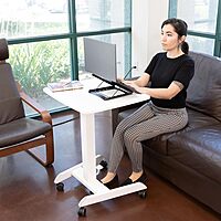 Laptop Stand for Desk Adjustable Height - Black Solid Steel Laptop Riser | 5 Adjustable Heights | Properly Positions Head