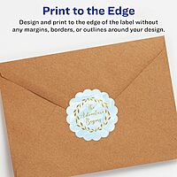 Avery Matte White Round Scalloped Labels, Sure Feed Technology, 2.5" Diameter