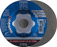 PFERD 61200 4-1/2" CC-GRIND-SOLID 7/8" A.H. - SG for STEEL (10 Pack)
