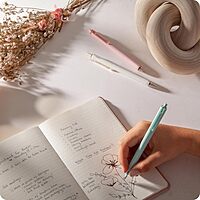 U Brands U-Eco Recycled Gel Click Pens, Set of 12, Pastel Speckle, Medium (0.7 mm) Point, Black Ink 12 Count (Pack of 1)