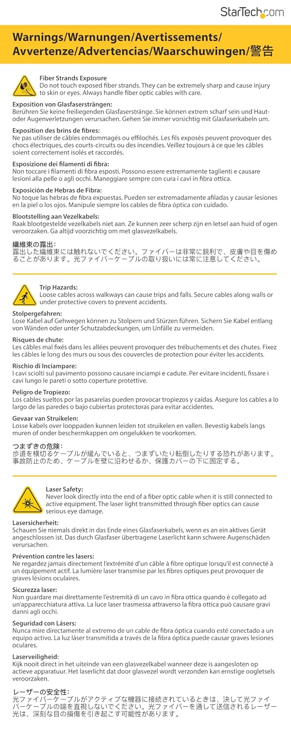 StarTech.com Multimode Duplex Fiber Patch Cable 62.5/125 OM1 LSZH