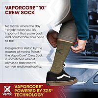 Vertx VaporCore Mens 10" Crew Socks Merino Wool Moisture-Wicking Tactical
