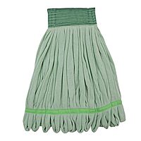 Boardwalk Microfiber Looped-End Wet Mop Heads, Medium, Green, 12/Carton