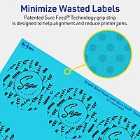 Avery Printable Round Labels, Sure Feed Technology, 2-1/2" Diameter, Bright Blue