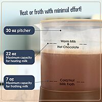 Nostalgia 32 Oz Frother and Hot Chocolate Maker, Warm or Cold Milk Foam, Includes Cocoa Bomb Mold, for Coffees, Lattes