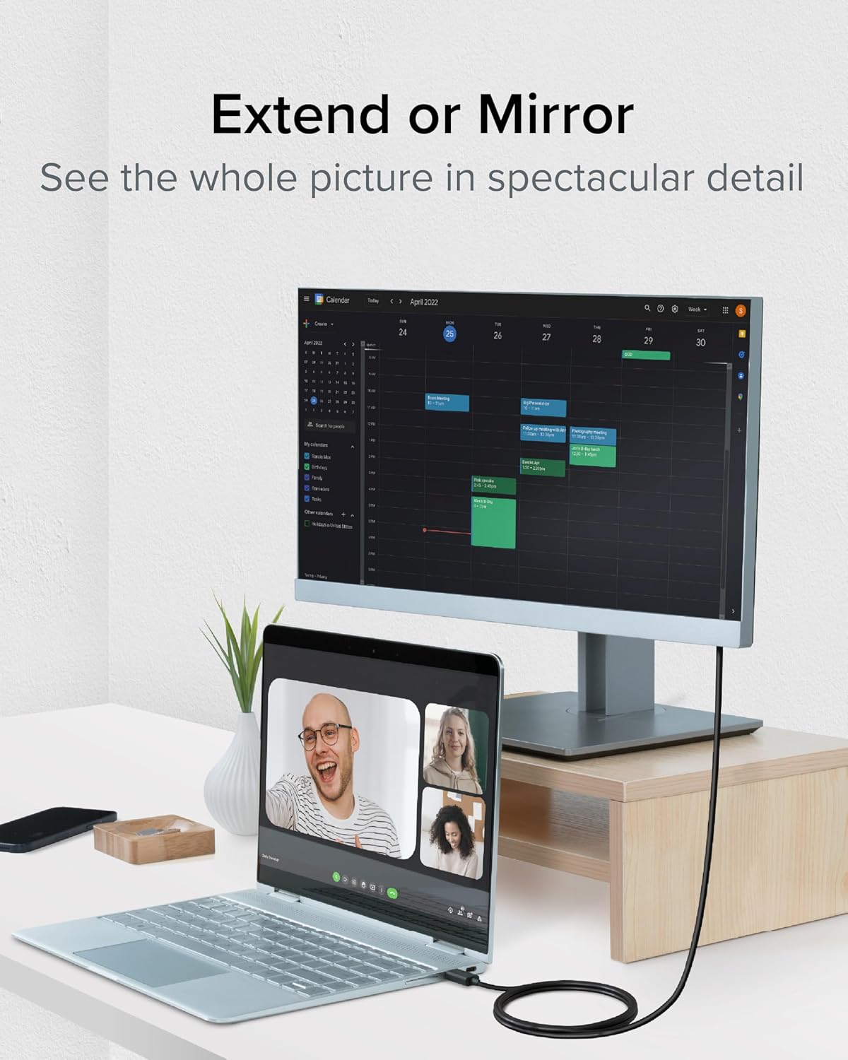 Plugable USB C to DisplayPort Bi Directional Cable 6 feet (1.8m), Up to 4K at 60Hz