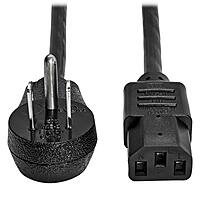 Tripp Lite Desktop Computer Power Cord, Right-Angle 5-15P to C13 - Heavy Duty, 15A, 125V, 14 AWG, 10 ft., Black