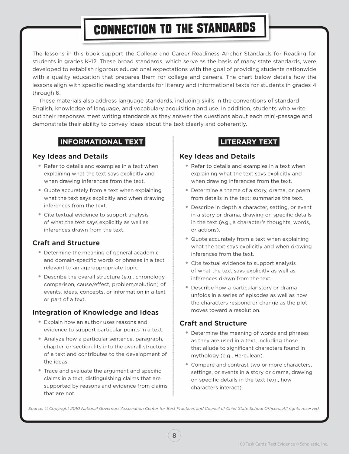 100 Task Cards: Text Evidence: Reproducible Mini-Passages With Key Questions to Boost Reading Comprehension Skills