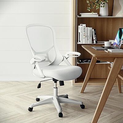 Flash Furniture Porter High-Back Mesh Ergonomic Swivel Office Chair with Adjustable Lumbar Support and Flip-Up Armrests