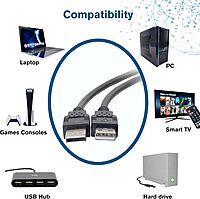 C2G 1m USB Cable - USB A to USB A - M/M - Type A Male USB - Type A Male USB - 3.28ft - Black