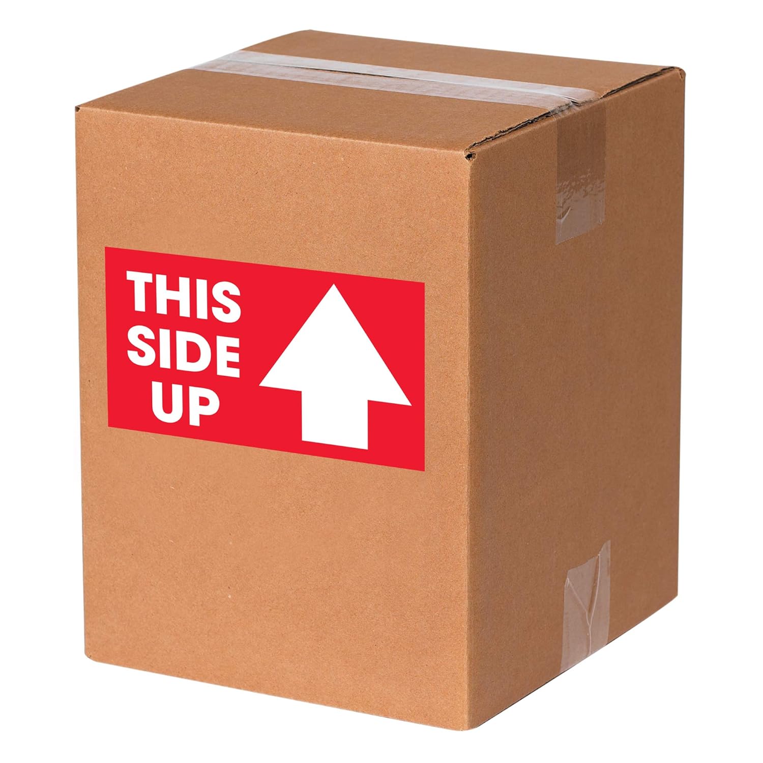 Tape Logic Aviditi Tape Logic 3" x 5", "This Side Up" Red/White Arrow Warning Sticker, for Shipping, Handling, Packing