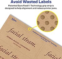 Avery Kraft Brown Rectangle Labels, Sure Feed Technology, 2" x 3.75", Print-to-The-Edge, Laser/Inkjet Printable