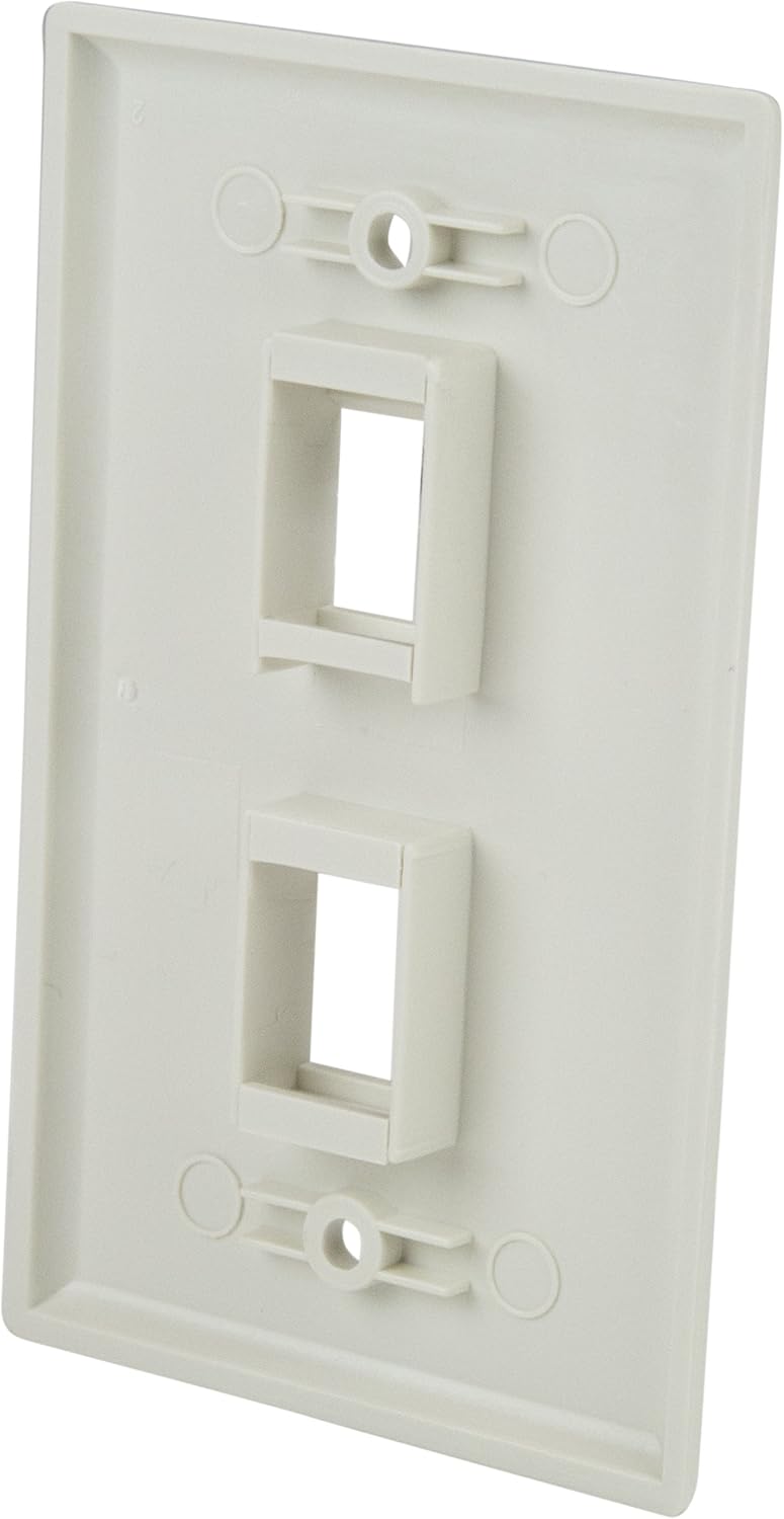 StarTech.com Dual Outlet RJ45 Universal Wall Plate White - PLATE2WH