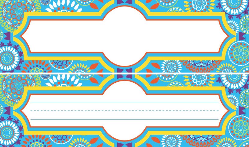 Barker Creek Double-Sided Desk Nameplates & Bulletin Board Signs, Moroccan, Multi-Purpose Desk Nameplates, Bulletin Board Signs, Word Walls and More! 3.5" x 12", Pack of 36 (1430)