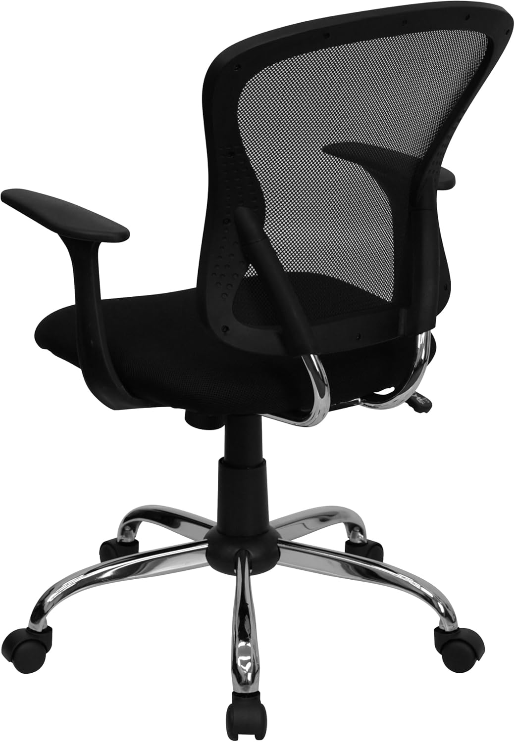 FLASH FURNITURE Alfred Mid-Back Mesh Swivel Task Office Chair with Chrome Base and Arms