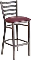 Flash Furniture HERCULES Series Clear Coated Ladder Back Metal Restaurant Barstool