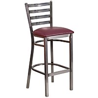 Flash Furniture HERCULES Series Clear Coated Ladder Back Metal Restaurant Barstool