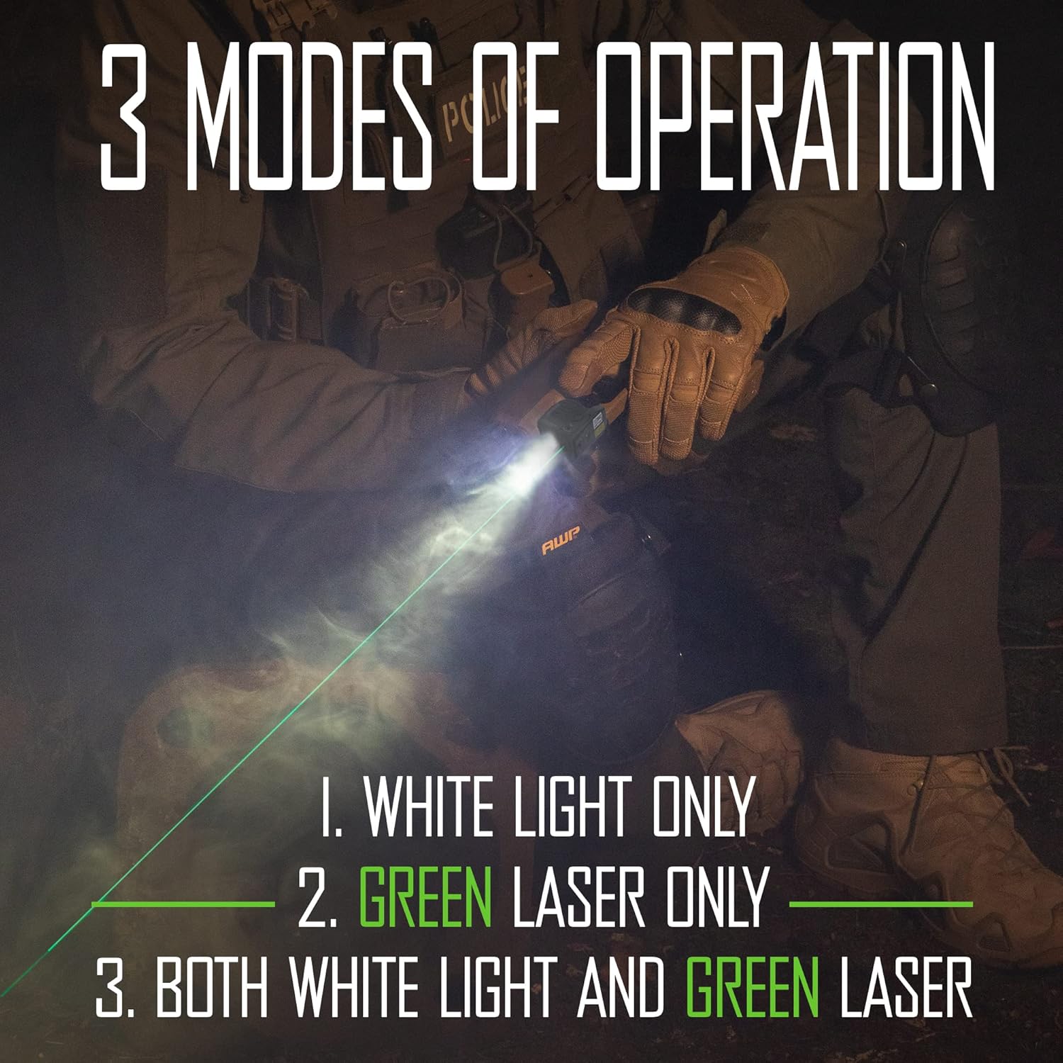 Nightstick TSM-16G 150-Lumen Rechargeable Tactical Light withGreen Laser Sight