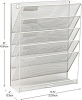 Mind Reader 5-Tier Vertical File Holder, Desktop Organizer, Wall Mount