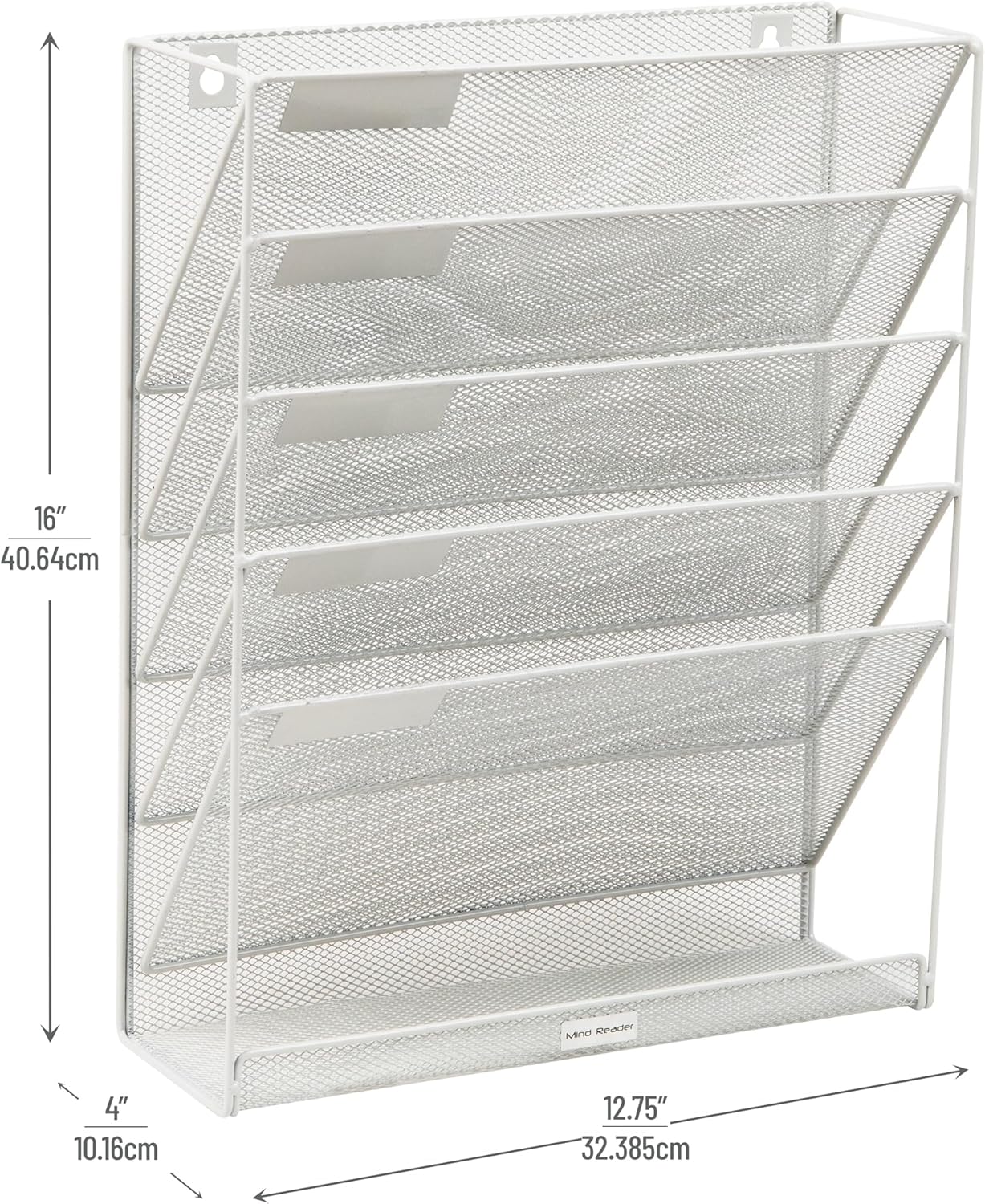Mind Reader 5-Tier Vertical File Holder, Desktop Organizer, Wall Mount