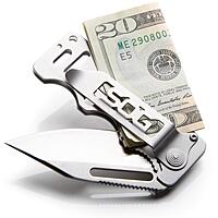 SOG Cash Card Money Clip Pocket Knife- 2.75 Inch Blade EDC Knife with Clip for Pocket, Money or Card Holder
