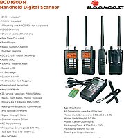 Uniden Bearcat BCD160DN Handheld Digital Scanner, Exclusive Features, Band Scope Rapid System/Channel Number Tagging